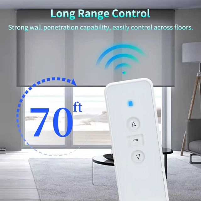 Alt view image 4 of 5 - AC123-01D Remote for AC123-01D Transmitter, 433MHz Motorized Blind Control, Work with Roller Shades, Curtains & Awnings - 1 Channel, 2 Years Warranty