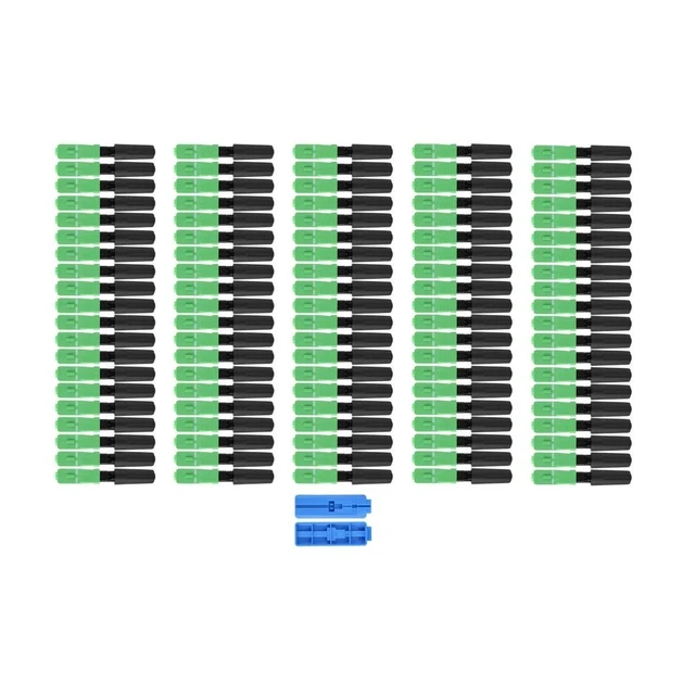 Alt view image 4 of 5 - Hilitand 100Pcs Fiber Optic Cable Adapter SC/APC Embedded Optic Fiber Quick Fast Connector Connecting Adapter(Straight Plug)