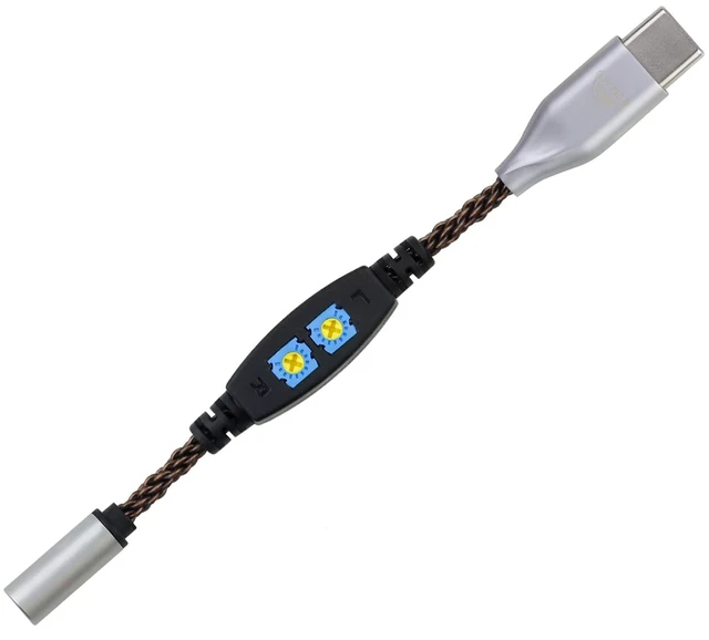 Main image of okcsc Type C Male to 3.5mm Female Adjuster Conversion Cable, 8 Cores OFC Earphone Jack Converter, Low Frequency Adjustment, Adjustable ResistanceSuitable for Earphones, Headphones, Amplifiers, Audio