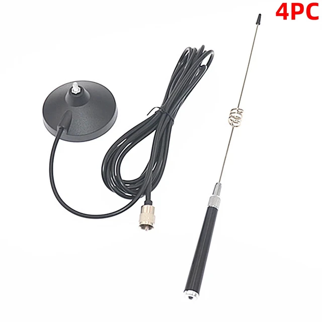 Alt view image 2 of 5 - 4-Pack 16.53" Magnetic CB Antenna 3dBi Gain PL-259 Connector RG58U Cable for Mobile Radio Trucks SUVs Off-Road Vehicles (26-28MHz)