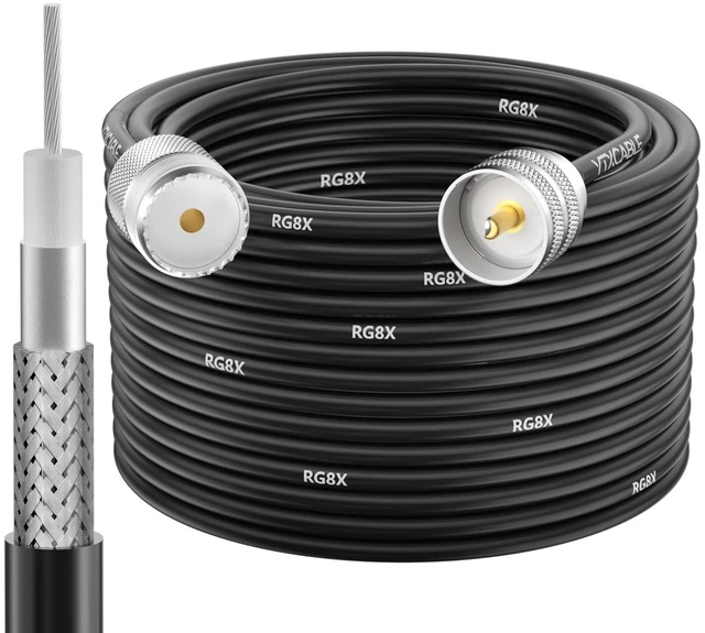 Main image of YTXCABLE RG8X Coaxial Cable Optional, UHF Male to UHF Female Connector Jumper Cable, Low Loss 50 Ohm for CB HAM Radio, HF VHF Radio, Antenna Analyzer, SWR Meter (SO239 to PL259 RG8x, 100FT)