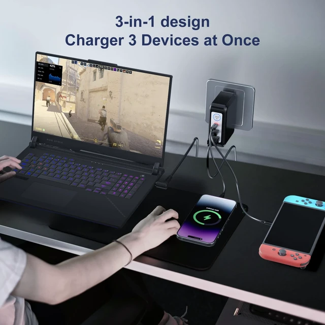 Alt view image 3 of 5 - KingMa 240W GaN Laptop Charger for ASUS ROG Strix G15 G17, Zephyrus S17 TUF