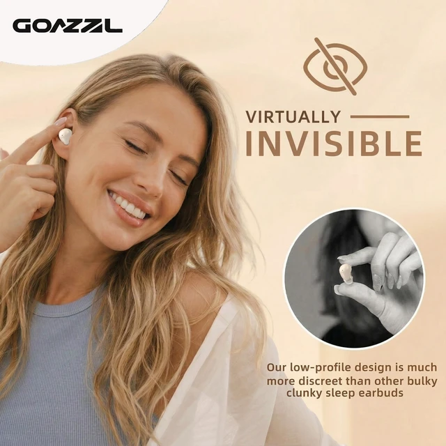Alt view image 2 of 5 - goazzzl Sleep Earbuds, Invisible Mini Wireless Earbuds for Small Ear Canals, Ergonomic Bluetooth Earbuds with Premium Sound and One-Step Auto PairingCream