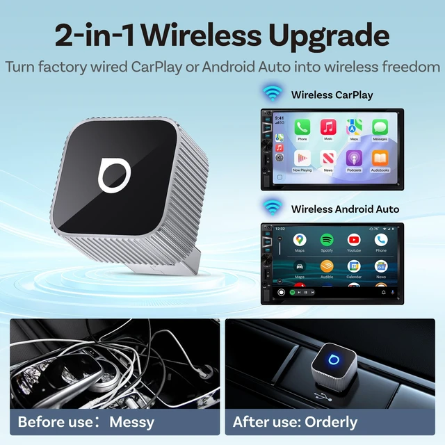 Alt view image 2 of 5 - OTTOCAST Mini Cube Wireless CarPlay Adapter & Android Auto Adapter