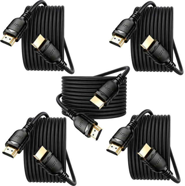 Main image of HDMI Cable 10 ft 5-Pack,4K HDMI 2.0 Cord for TV Monitor HDCP 2.2 CL3 Rated