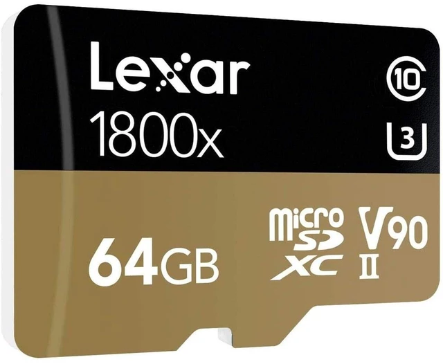 Alt view image 2 of 4 - Lexar Professional 1800x 64GB microSDXC UHS-II Card (LSDMI64GCBNA1800A)
