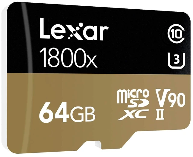 Alt view image 4 of 4 - Lexar Professional 1800x 64GB microSDXC UHS-II Card (LSDMI64GCBNA1800A)