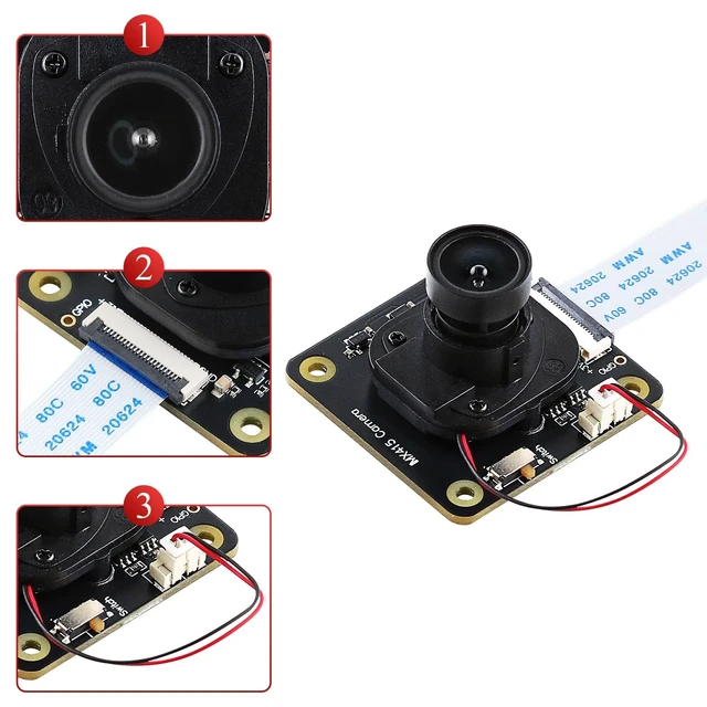 Alt view image 2 of 5 - IMX415 IR-Cut 8MP Camera, IMX415 Sensor 98 FOV Wide-Angle Lens with 22-22pin 15-22pin Cable, Compatible with Raspberry Pi 5 / 4B+ / 3B+ / 3B/ Zero