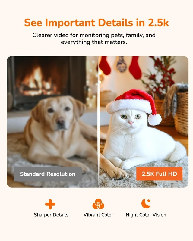 Alt view image 4 of 5 - SensForge 2.5K Rechargeable Pan-Tilt Security Camera, 360 Dual-Band WiFi Home Camera, Smart AI Human & Pet Detection, 64GB microSD Card Included, Two-Way Talk, Optional AI + Storage Upgrade