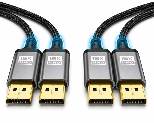 Main image of BRENDAZ DisplayPort Cable 2.1 10-Ft. (2-Pack) 80Gbps, 6K@60Hz, 8K@240Hz, DP Cord, Compatible with RX 7900, RTX 5090 Gaming, Monitor, FreeSync, G-Sync, TV (2pk, 9.84-Feet.)