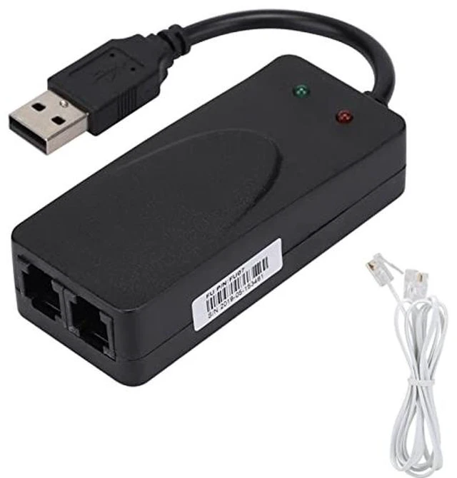 Main image of USB 2.0 External Modem, 56Kbps Fax Data Dial-Up Internet Device with V.92 Protocol for Computers