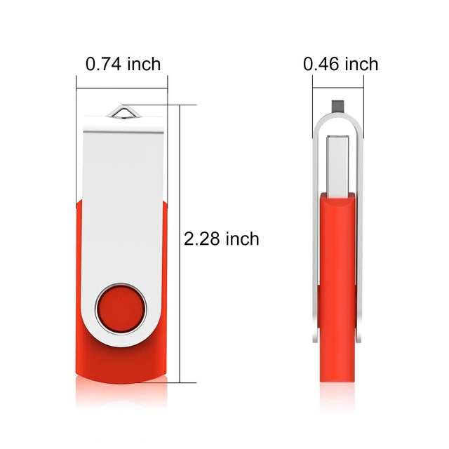 Alt view image 3 of 5 - Alihelan 10pcs 4GB USB Flash Drives USB 2.0 Thumb Drive Bulk Pack Swivel Memory Stick 4 GB Fold Storage Jump Drive Zip Drive, 10 Pack Red