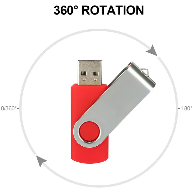 Alt view image 4 of 5 - Alihelan 10pcs 4GB USB Flash Drives USB 2.0 Thumb Drive Bulk Pack Swivel Memory Stick 4 GB Fold Storage Jump Drive Zip Drive, 10 Pack Red