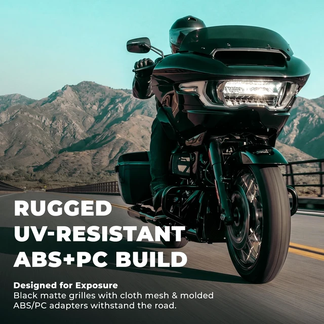Alt view image 5 of 5 - DS18 RY-HD69SBU.24 Saddlebag Speaker Lid Conversion Kit 2024+ Touring Models Fits 6x9 Speakers OEM Cut-in Style Includes Templates, Wiring & Matte Black Steel Grilles
