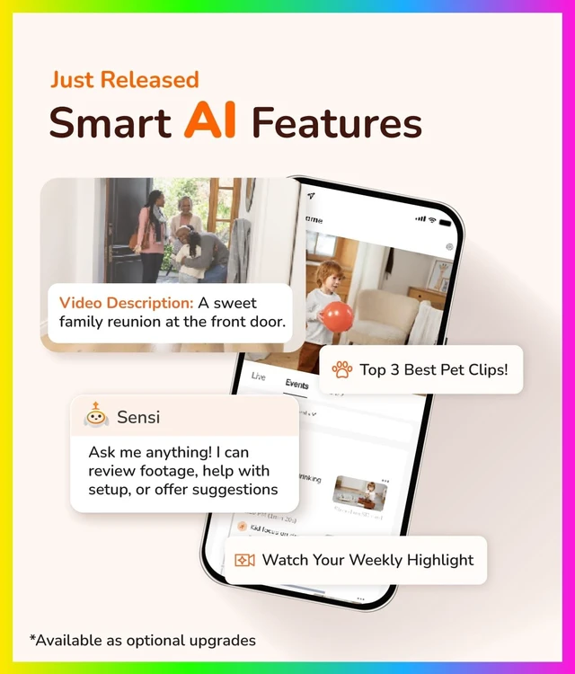 Alt view image 5 of 5 - SensForge 2.5K Rechargeable Pan-Tilt Security Camera, 360 Dual-Band WiFi Home Camera, Smart AI Human & Pet Detection, 64GB microSD Card Included, Two-Way Talk, Optional AI + Storage Upgrade