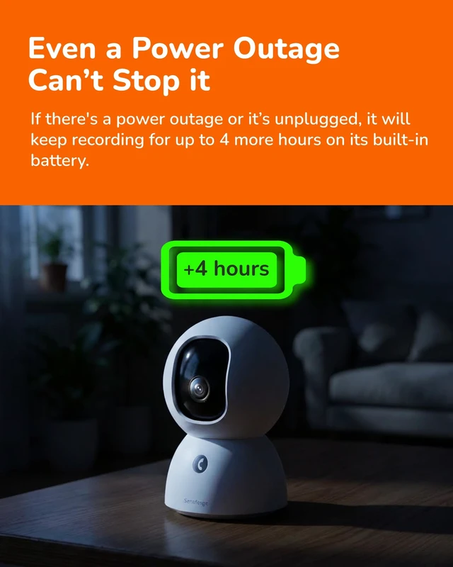 Alt view image 2 of 5 - SensForge 2.5K Rechargeable Pan-Tilt Security Camera, 360 Dual-Band WiFi Home Camera, Smart AI Human & Pet Detection, 64GB microSD Card Included, Two-Way Talk, Optional AI + Storage Upgrade