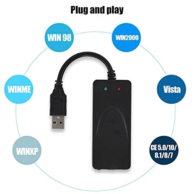 Alt view image 4 of 5 - USB 2.0 External Modem, 56Kbps Fax Data Dial-Up Internet Device with V.92 Protocol for Computers