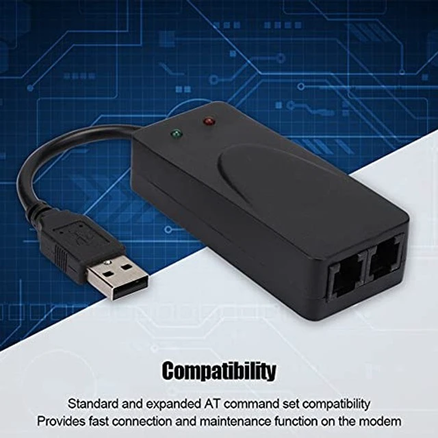 Alt view image 5 of 5 - USB 2.0 External Modem, 56Kbps Fax Data Dial-Up Internet Device with V.92 Protocol for Computers