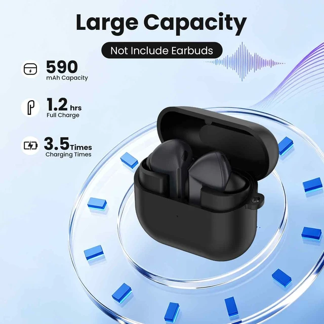 Alt view image 3 of 5 - Charging Case Compatible for Samsung Galaxy Buds 3 FE Earbuds, Replacement Charger Case Cradle Dock Station (Black)