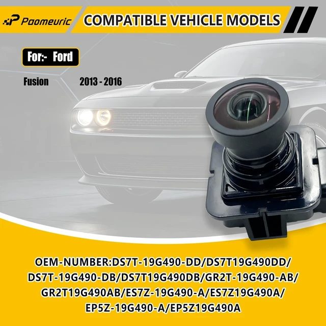Alt view image 2 of 5 - DS7T-19G490-DD Rear View Backup Camera Compatible for Ford Fusion 2013-2017