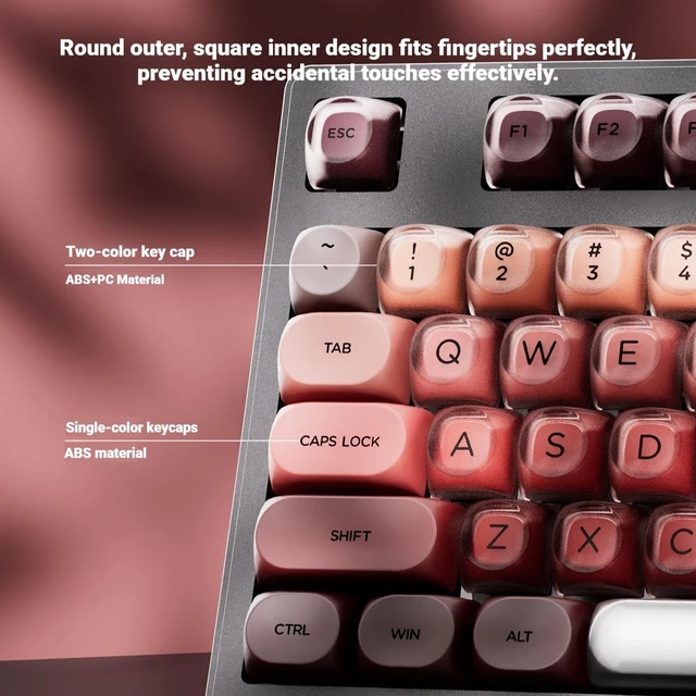 Alt view image 2 of 5 - Lipstick Jelly Keycaps, MOA Profile, Foundation PBT Round Key Caps-Red