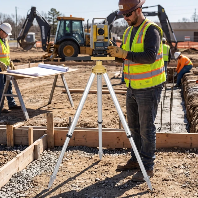 Alt view image 5 of 5 - Aluminum Alloy Total Station Tripod Stand, Adjustable Mini Prism Pole Support System 46-60cm, Lightweight Portable Survey Tripod for Difficult Access Locations