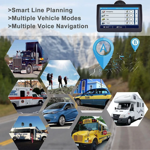 Alt view image 5 of 5 - 7 Inch Car Truck GPS Navigator, 2026 Latest Maps, Voice Speeding Warning