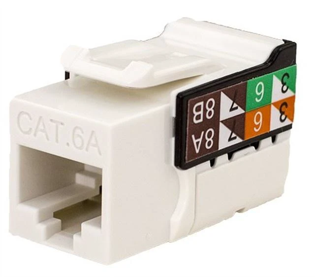 Main image of CAT6A RJ45 Keystone Jack, V-Max Series - White Color - (50 Pack)