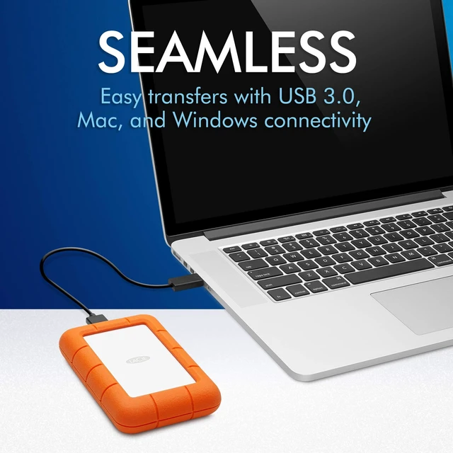 Alt view image 5 of 5 - LaCie Rugged Mini 5TB, Draagbare Externe Harde Schijf, 2.5", voor PC and Mac, Schok- en valbestendig, Data Rescue Service (B07WW1RJ9R)