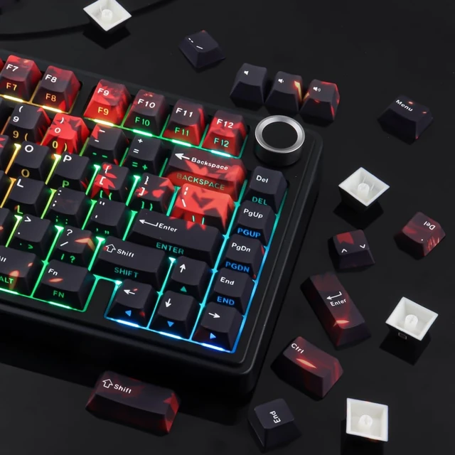 Alt view image 4 of 5 - JOMKIZ Maple Leaf PBT Shine Through Keycaps 133 Key for Mechanical Keyboard