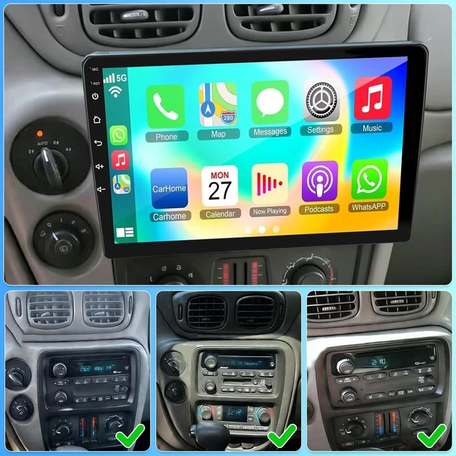 Alt view image 2 of 5 - Double Din Car Stereo for Chevrolet Trailblazer 2002-2009 Radio w/Carplay