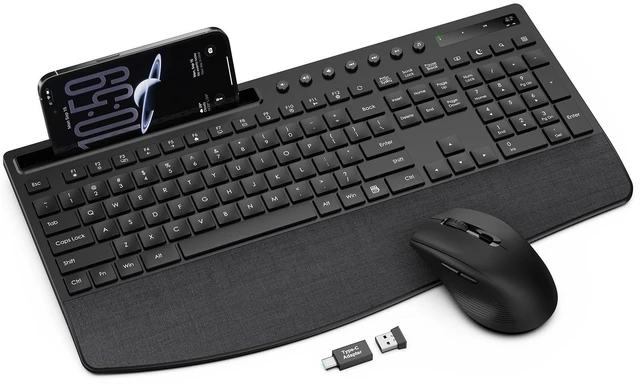 Main image of Wireless Keyboard and Mouse Combo, Full Size with Wrist Rest, Trueque KM71
