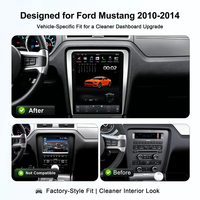 Alt view image 2 of 5 - 12.1 Inch Touchscreen Car Stereo Radio Head Unit for Ford Mustang 2010-2014