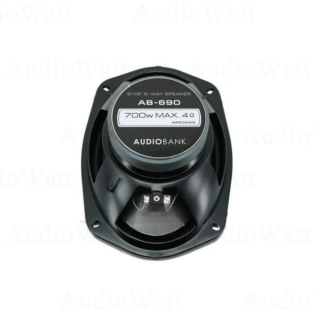 Alt view image 3 of 5 - Audiobank AB-690 6 x 9 Inch 5-Way Car Audio Coaxial Speakers, 4-Pack, 1400W Peak Power Handling, 4 Ohm Impedance - Full-Range Stereo Door or Rear Deck Replacement