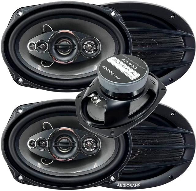 Main image of Audiobank AB-690 6 x 9 Inch 5-Way Car Audio Coaxial Speakers, 4-Pack, 1400W Peak Power Handling, 4 Ohm Impedance - Full-Range Stereo Door or Rear Deck Replacement