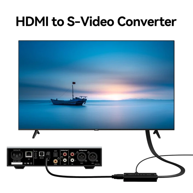 Alt view image 4 of 5 - Dingsun HDMI to SVideo Adapter, HDMI to AV/RCA/CVBS Converter Support 1080p for Blue-Ray, STB, VHS, VCR, PC, Fire TV Stick, DVD Player