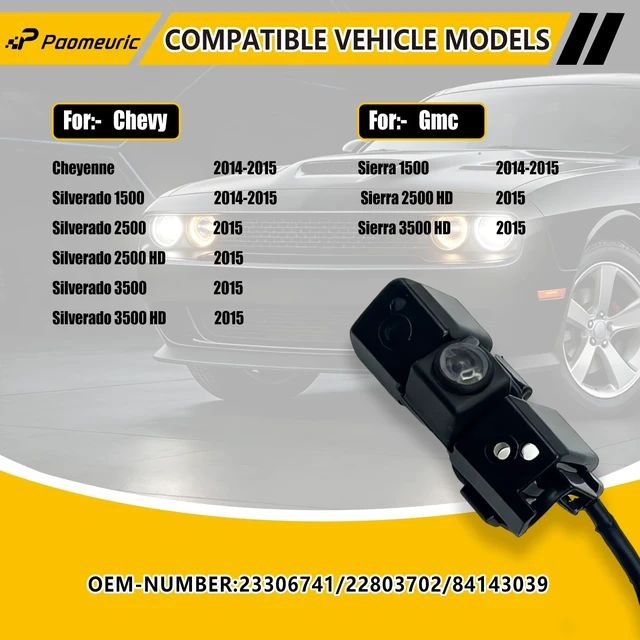 Alt view image 2 of 5 - 23306741 Rear View Backup Camera Compatible for Chevy Cheyenne 2014-2015