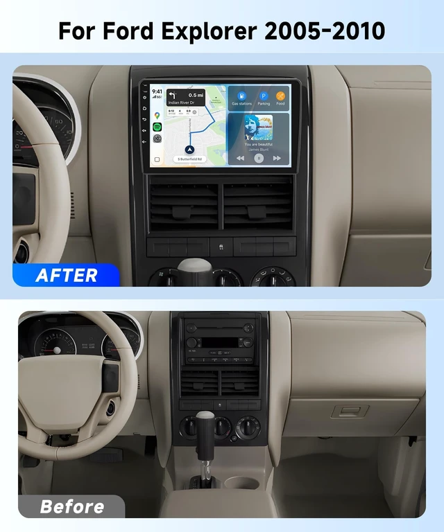 Alt view image 2 of 5 - Rimoody Linux 10.1'' Car Stereo for Ford Explorer Radio 2005-2010 Carplay