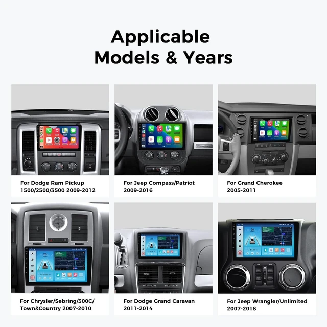 Alt view image 3 of 5 - DUDUAUTO DUDUD3 for Jeep Wrangler JK 2008-2018 Car Radio Stereo Upgrade
