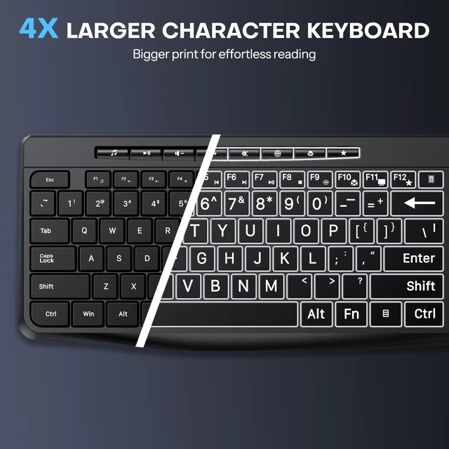 Alt view image 2 of 5 - TECURS Large Print Backlit Keyboard, Wired Computer Keyboard