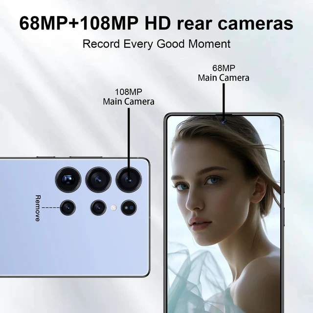 Alt view image 5 of 5 - zrchjm I25 Ultra 5G Unlocked Smartphone,16GB+512GB 7000mAh Fully Cell Phone for Android 14, 6.99" HD Screen Unlocked Cell Phone, 68MP+108MP Dual Camera/Dual SIM/Fingerprint (Titanium Blue)