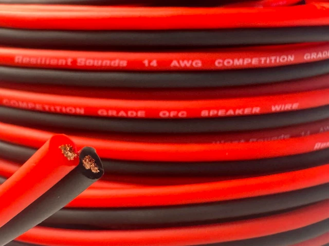 Alt view image 2 of 5 - Resilient Sounds 14G OFC Competition Grade Speaker Wire Red/Black 100FT