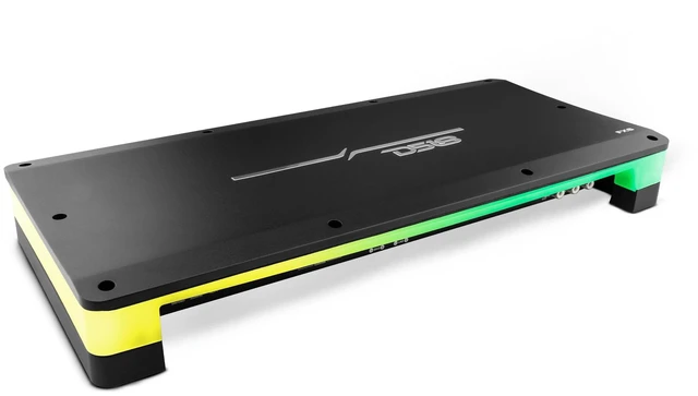 Main image of DS18 FX6 6-Channel Amplifier with Acrylic Cover and Flush Mount with RGB Dream LED Lights for Custom Installation - Class D 6 X 180 Watts @ 4 Ohm 4500W Peak Power - Versatile Installation Options