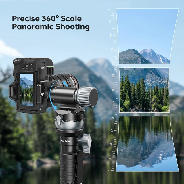 Alt view image 4 of 5 - Manbily M-13 Monopod Heads Gimbal for Camera Monopod Tripod, Arca Swiss Adapter & Quick Relate Plate, Compatible with Telephone Lens for Bird Watching Panoramic, CNC Aluminum 1/4 3/8 Max Load 22 lbs