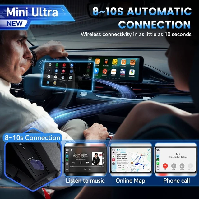 Alt view image 5 of 5 - Carlinkit Mini Ultra 1 Wireless CarPlay & Android Auto Adapter