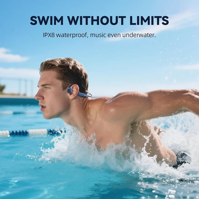 Alt view image 2 of 5 - HIFI WALKER Bone Conduction Headphones Waterproof Swimming Headset, Wireless Bluetooth 5.3 for Sport