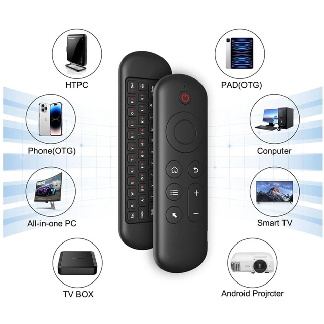 Alt view image 3 of 5 - LUVI Air Mouse Universal Remote Control Mouse Wireless Mini Keyboard Motion Sensing Backlit Rechargeable 2.4G & BT5.2 Compatible with Android TV Box/PC/Smart TV/Projector/All-in-one PC/MAC