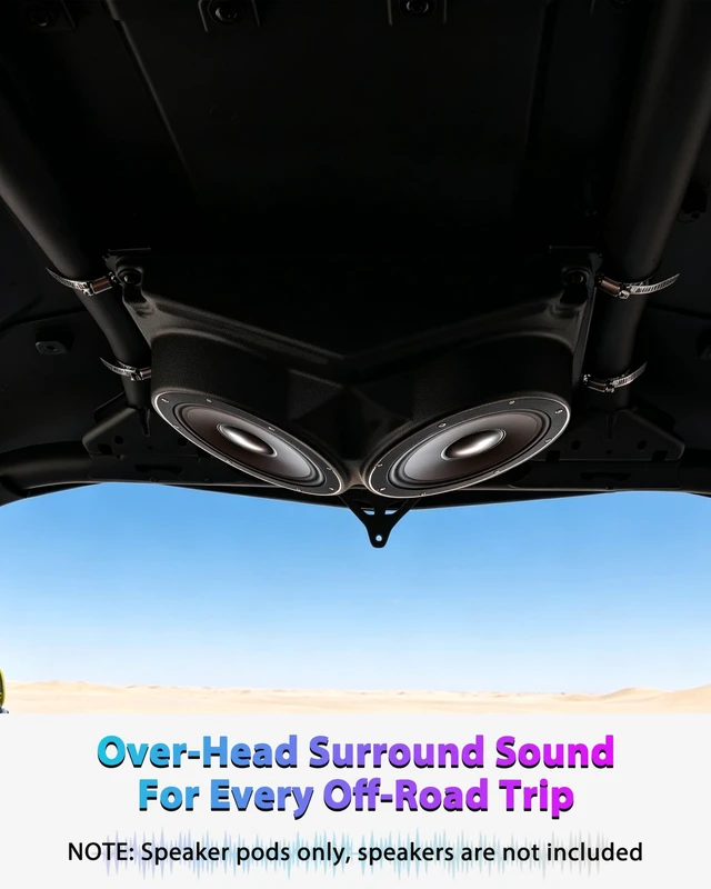 Alt view image 2 of 5 - POKIAUTO Overhead Roof 6.5'' Speaker Pod for Can Am Maverick X3 MAX 2017+