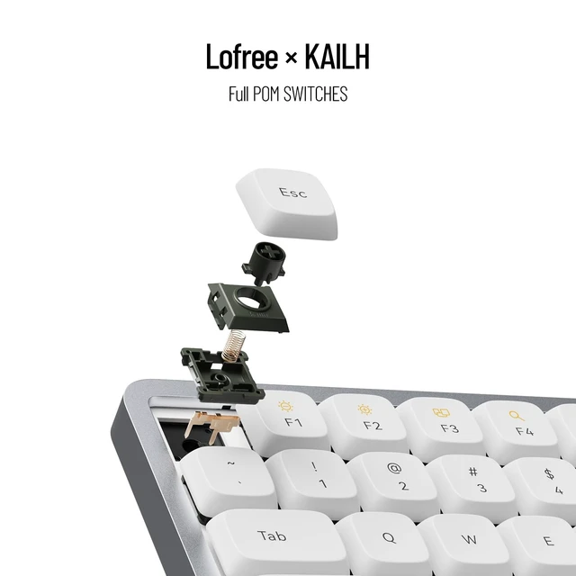 Alt view image 3 of 5 - Flow 100 Keys Low-Profile Mechanical Keyboard, All-Aluminum Body (White)