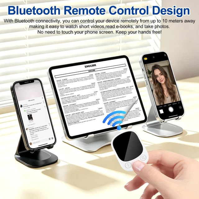 Alt view image 2 of 5 - Mini Finger Ring Mouse with Touchpad Bluetooth Remote Control Thumb Mouse Portable Travel Rechargeable Wearable Handheld Air Mouse for Smartphone iPad Tablet for Page Turn Watch Video Take Photo,White